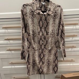 Pistola Snakeskin Print Shirt Dress